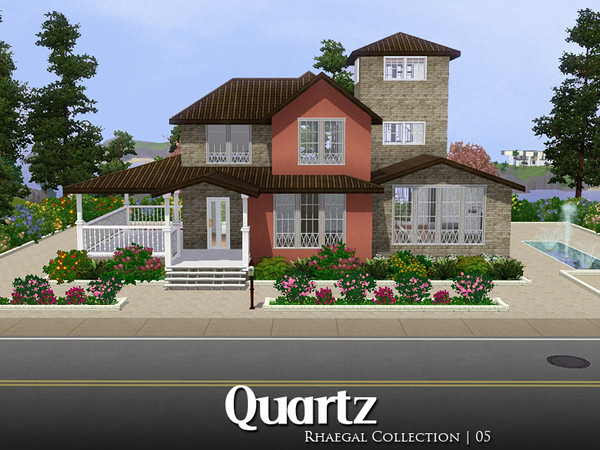 Sims 3 — Quartz by Rhaegal — Stories: 3 Bathroom: 2 Bedroom: 1 Livingroom: 2 Colorful, warm and full of love house for
