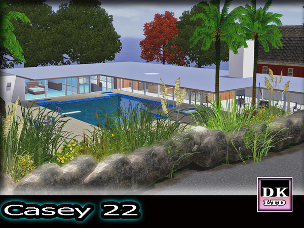 Sims 3 — Casey 22 by DK_LTD — Open plan modern 2 double bedroomed house with 2 and a half bathrooms, the house has a BBQ