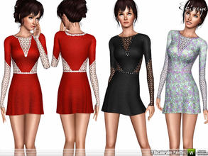 Sims 3 — Crochet Insert Dress by ekinege — Lovely textured. Fit and flare mini dress. 3 recolorable parts. Custom mesh by