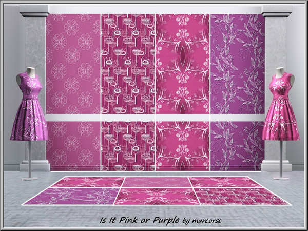 Sims 3 — Is It Pink or Purple_marcorse by marcorse — Four Fabric patterns in shades between soft raspberry pink and a