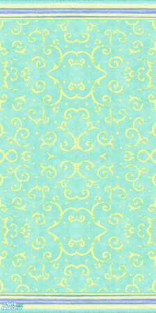 Sims 2 — Wall Lime Scroll Toss with Stripes Paneling by Sheera — Part of my Gradients of Lime Stripes Walls and Floors