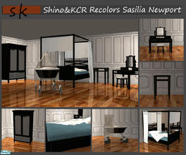 Sims 2 — Newport Bedroom Recolor Black by ShinoKCR — This is a black wood recolor of Sasilia\'s georgious Newport Bedroom