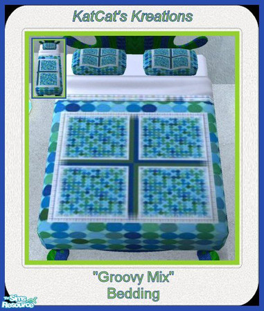 Sims 2 — Groovy Mix Bedding by KatCat — Bedding to match my Groovy Bedroom set.