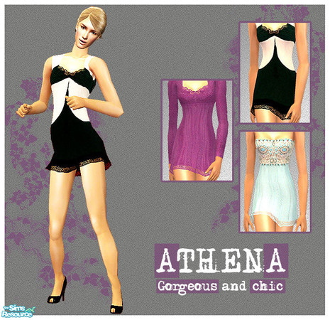 Sims 2 — Athena by lemonloveshane — A set of 3 little, yet sophisticated dresses. They also have classy lace sewn onto