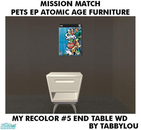 Sims 2 — TL - MM PetsAtomicAge Recolor05Wd EndTable by TabbyLou — End Table in My Recolor #5 Wood Recolor of Pets Atomic