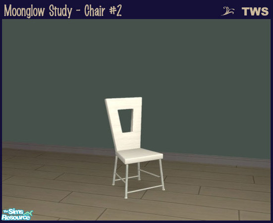 Sims 2 — Moonglow Study - Chair #2 by wildstar24 — White wood recolour of the base game compatible Modern Line study