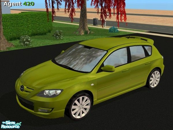 Sims 2 — A420 Metallic Sporty Green Mazda Speed 3 by Agent420 — A Metallic Sporty Green 2007 Mazda Speed 3. MESH by