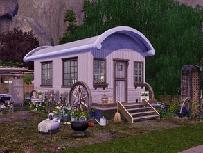Sims 3 — Bohemian Chariot by timi722 — Shabby style caravan for a single sim. The caravan contains a single bed, a dining