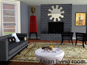 Sims 3 — Asian living room by spacesims — A calming, Asian inspired living room. It is made of natural elements shaped in