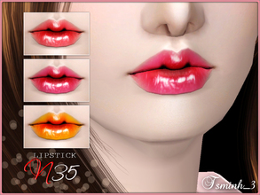 Sims 3 — Lipstick N35 by TsminhSims — New Glossy lipstick for your Sims. - Three recolor chanels - For all genders, from