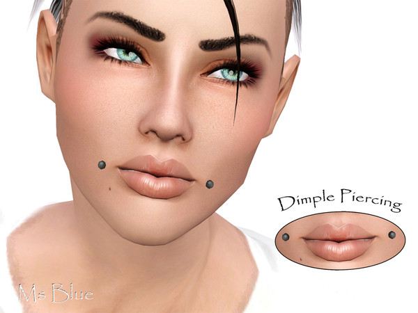 Sims 3 — Dimple Piercing by Ms_Blue — Dimple piercing for Y/A which can be found under earrings. Recolorable, 1 channel.