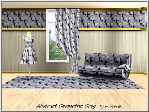 Sims 3 — Abstract Geometrics Grey_marcorse by marcorse — Geometric pattern: abstract geometric shapes in shades of grey