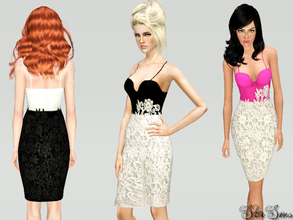Sims 3 — Flower bloom by StarSims — The perfect outfit for a paty or date. Medium long dress with lace details.