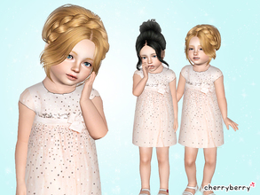 Sims 3 — Sequin embellished dress [Toddlers] by CherryBerrySim — Sparkling dress with sequin embellishments for toddler