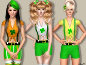 Sims 3 — Irish Eyes Are Smilin' by TSR Archive — -A cute Irish girl costume in honour of my country's national holiday St
