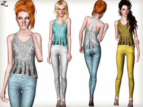 Sims 3 — Fashion Set 4 by zodapop — Step into spring with this new set featuring a sequin embellished top and baroque