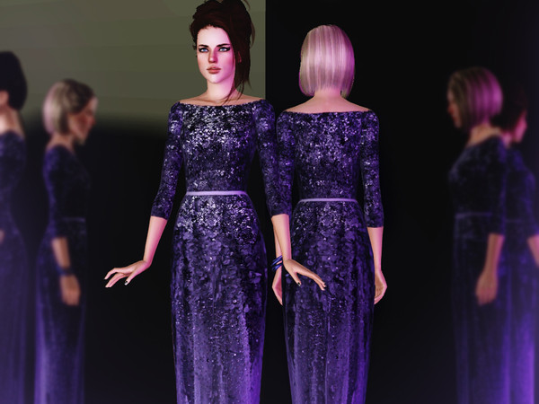 Sims 3 — Verona by -April- — Hey! This sequin detailed gown is one of my favorites, I especially love these flower