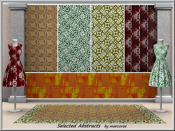 Sims 3 — Selected Abstracts_marcorse by marcorse — Five patterns with abstract designs. Abstract Geometric Brown and