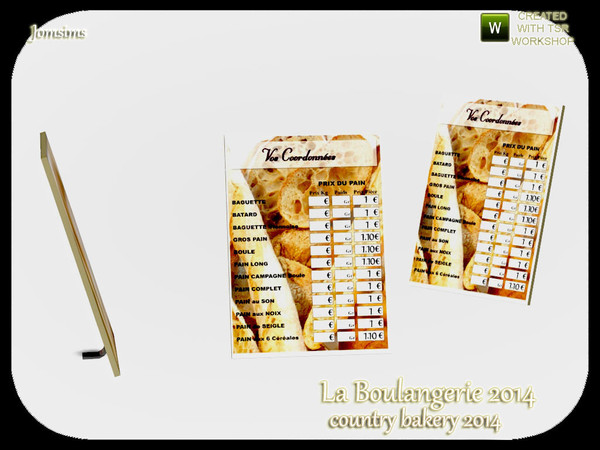 Sims 3 — price of bread deco la boulangerie 2014 by jomsims — price of bread deco la boulangerie 2014