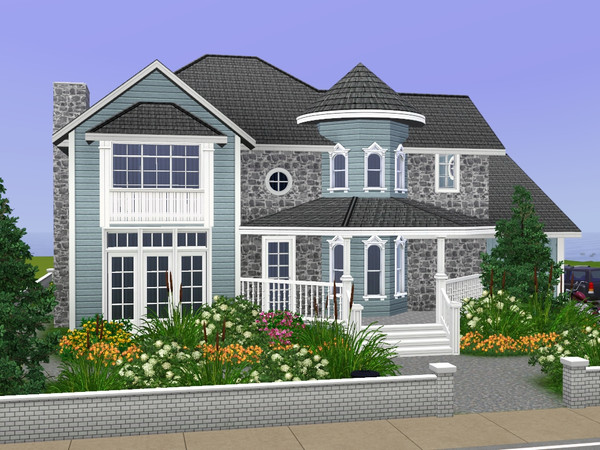 Sims 3 — Blue Villa III by gabi892 — Family Villa with 2 floors. On the first floor there is a kids room, living room,