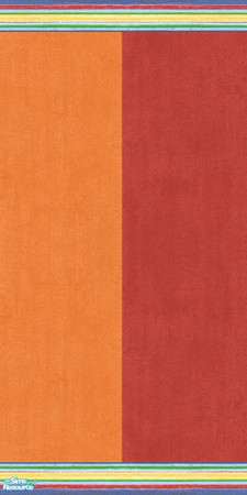 Sims 2 — Wall Red and Orange Thick Stripe with Stripes Paneling by Sheera — Part of my Gradients of Red Stripes Walls and