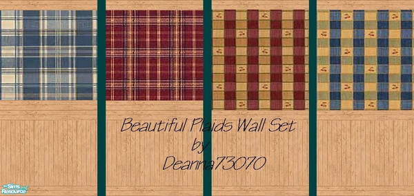 Sims 2 — Beautiful Plaids by DEANNA73070 — A set of four walls to be used in any room. Enjoy!