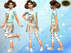 Sims 2 — ASA_Dress_87_CF by Gribko_Sveta — Vest with a tiger and a skirt for girls TS2