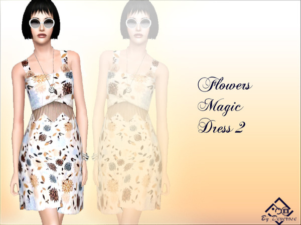 Sims 3 — Flowers Magic Dress 2 by Devirose — Do you feel the air of spring with this flowery and colorful dress.Base Game