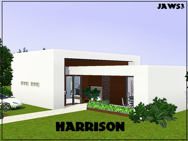 Sims 3 — Harrison by Jaws3 — This stunning modern home features two bedrooms, two bathrooms, open plan