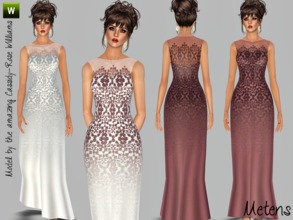 Sims 3 — Angel by Metens — New exclusive dress with no sleeves and transparent collar for your simmies with recolorable
