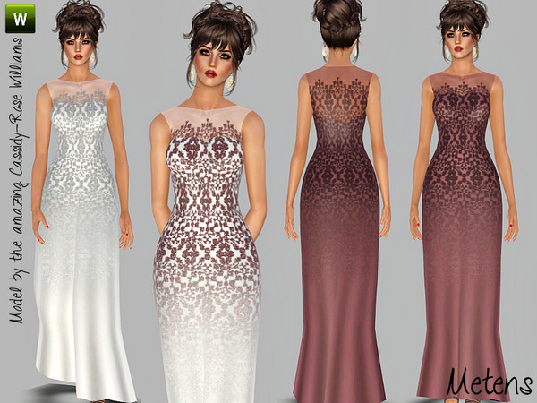 Sims 3 — Angel by Metens — New exclusive dress with no sleeves and transparent collar for your simmies with recolorable