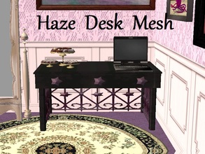 Sims 2 — Haze Desk Mesh by staceylynmay2 — This is the mesh and recolour. Black/grey desk with purple feet and handles. 
