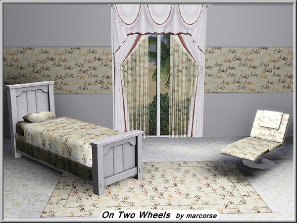Sims 3 — On Two Wheels_marcorse by marcorse — Themed pattern for children: bicycles randomly repeated in brown and