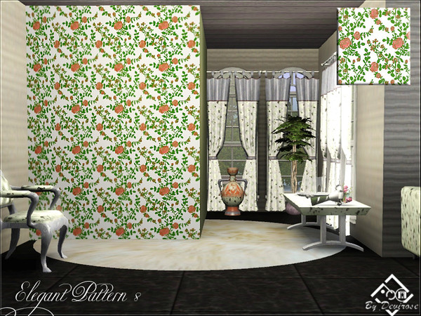 Sims 3 — Elegant Pattern 8 by Devirose — Ideal for classic or modern environments and surfaces.Base Game Compatible, no
