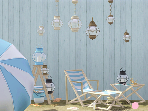 Sims 3 — Coast Lighting Set by DOT — Coast Metal and Glass Lighting. Traditional inspired Coast beach living Lights.