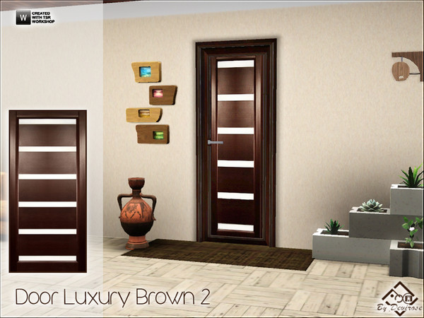 Sims 3 — Door Luxury Brown 2 by Devirose — Ideal for modern and minimal rooms.-Base Game Compatible,no need EP-Enjoy^^
