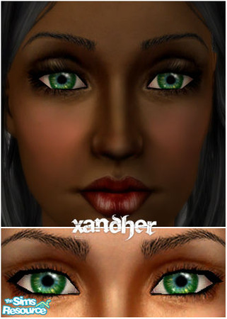 Sims 2 — Surreal Eyes  - Tornado by Xandher — A unique green eye with flecks of teal, maize and yellow