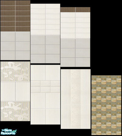 Sims 2 — Wall Set 1 by Elize-37sims — Cream and browns - as seen in the Diane bathroom