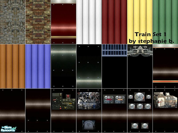 Sims 2 — Train Walls (Basic Set) by stephanie_b. — This set of walls can be used to create a liveable TRAIN for your
