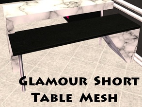 Sims 2 — Glamour Short Table Mesh by staceylynmay2 — Black 3 seater table that fits onto the tall white table.