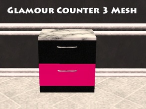 Sims 2 — Glamour Counter 3 Mesh by staceylynmay2 — 2 drawer counter. half pink and black