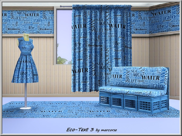 Sims 3 — Eco Text 3_marcorse by marcorse — Themed pattern: water options text design