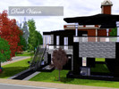 Sims 3 — Dark Vision by Nox_Noctis_Dea — A stylistic black and grey house which has three bedrooms, a study and two