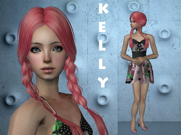 Sims 2 — Kelly by staceylynmay2 — Isn\'t she just beautiful with her pink hair! :) She comes with everything you see.And