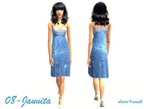 Sims 2 — 08-Jaunita by Well_sims — Simple blue dress for your sim. :)