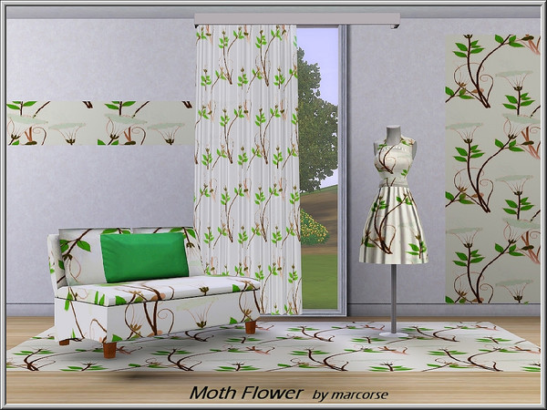 Sims 3 — Moth Flower_marcorse by marcorse — Fabric pattern: A variety of evening primrose, food source of the Flower