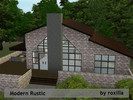 Sims 3 — Modern Rustic by Roxilla2 — Modern stone house with a rustic touch. Swimming pool, deck, large wooded garden,