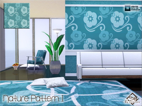 Sims 3 — Nature Pattern 1 by Devirose — Pattern in the designs of nature,in soft colors. Base Game Compatible,no need
