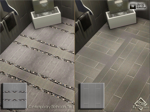 Sims 3 — Contemporary Bathroom Tile 1 by Devirose — Two tiles inside.Elegant and chic, ideal for bathrooms and modern
