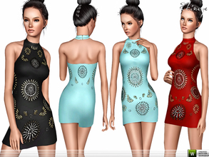 Sims 3 — Embellished Mini Dress by ekinege — Mini dress embellished with beads, rhinestones, and beautiful embroidery.